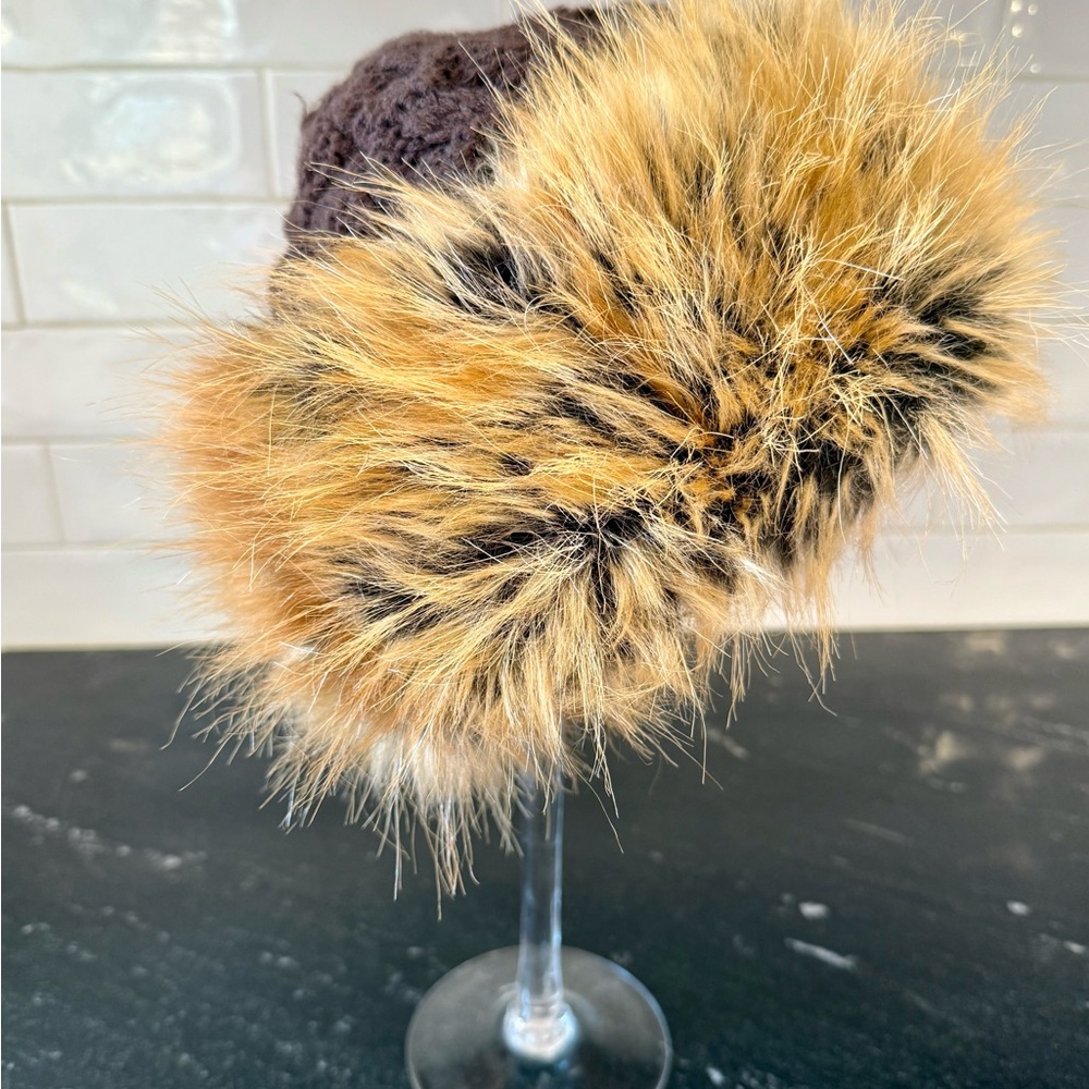 Faux Fur Pom Pom Beanie